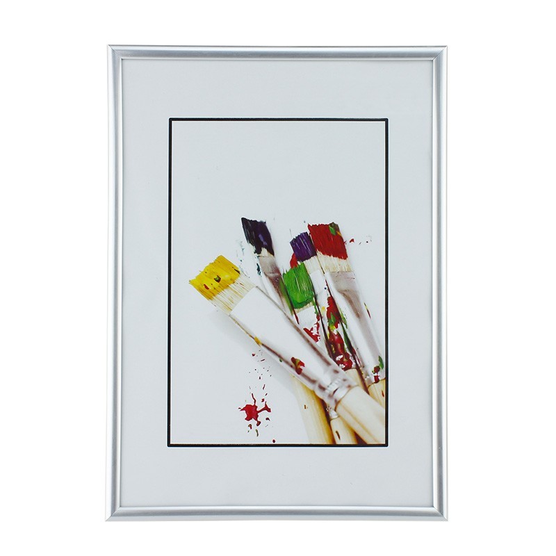 Rama foto Finn, de perete, pentru fotografii A4, cadru aluminiu, argintiu - imagine 4